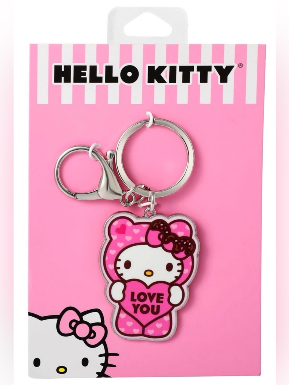 Hello Kitty Pink Heart 'Love You' Key Charm- 2026 Licensed Sanrio